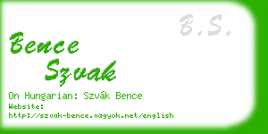 bence szvak business card