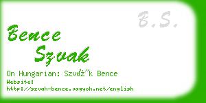 bence szvak business card
